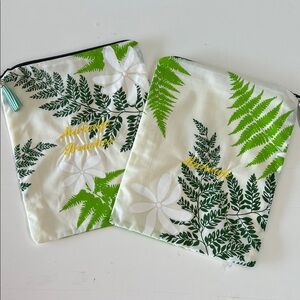 Handcrafted Floral Fern Print makeup Pouches